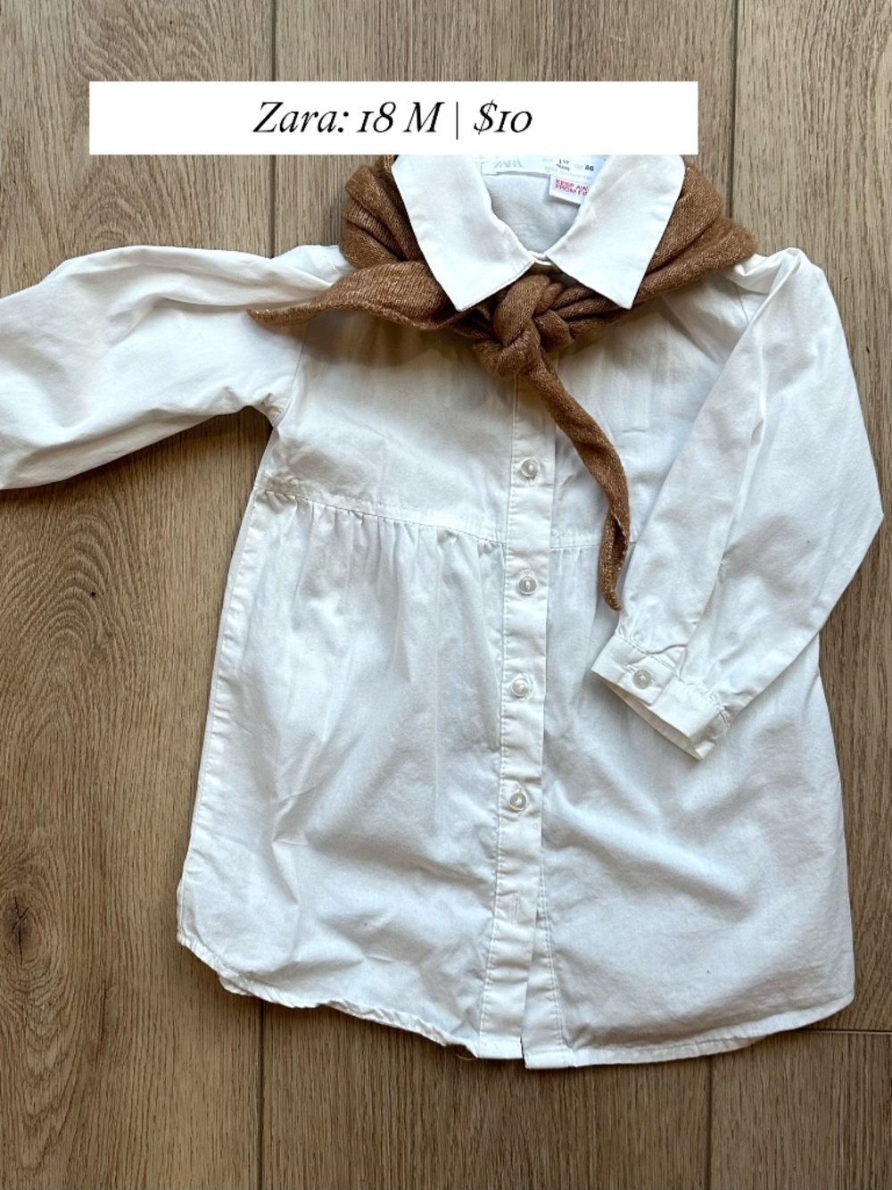 Zara Shirt Dress + Scarf Combo 18M